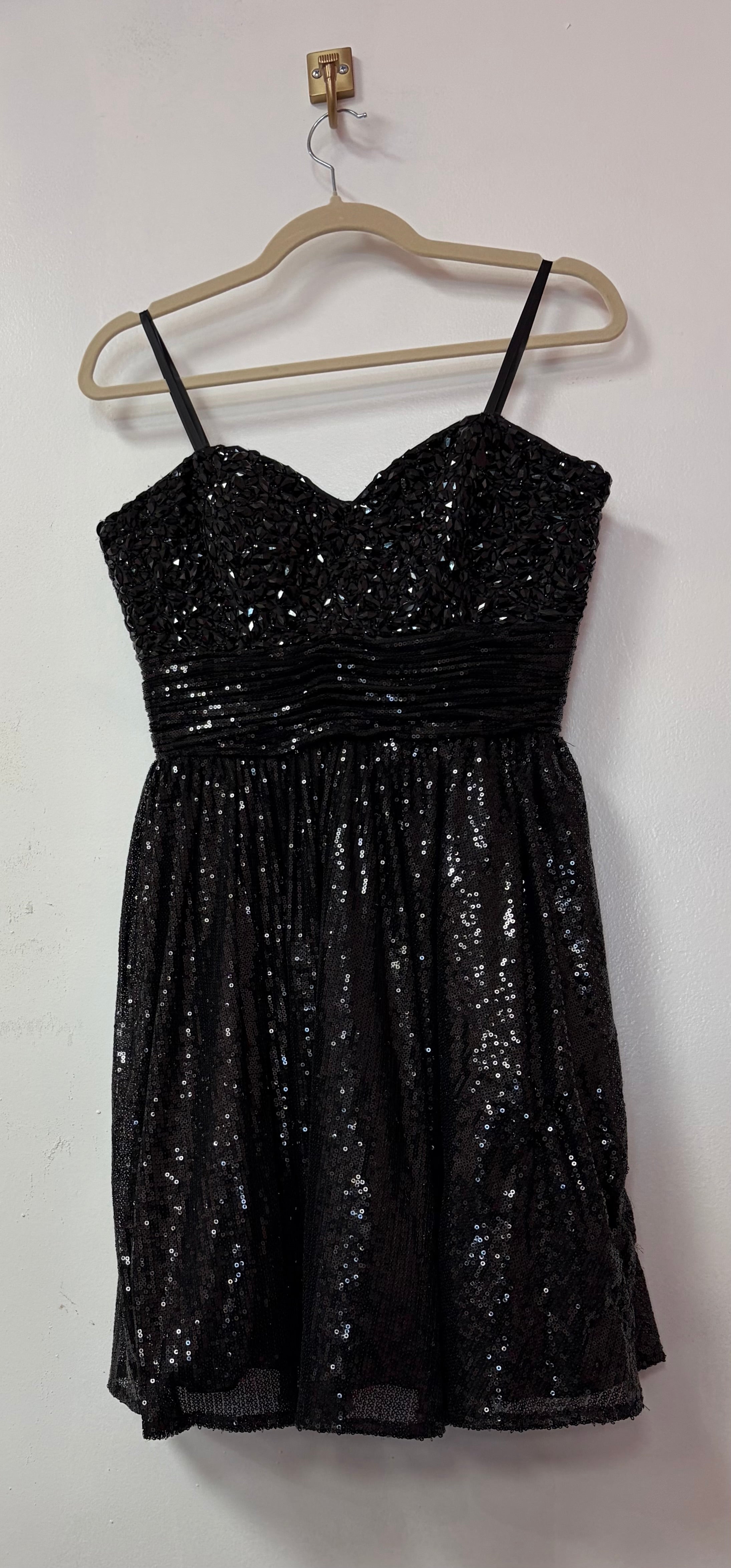 black sequin fit and flare dress La Femme 17265 Homecoming with Jewele – Everlasting Grace Formalwear LLC drying is strongly recommended occasion: work Birthday Dresses for Women Size:2 AUS