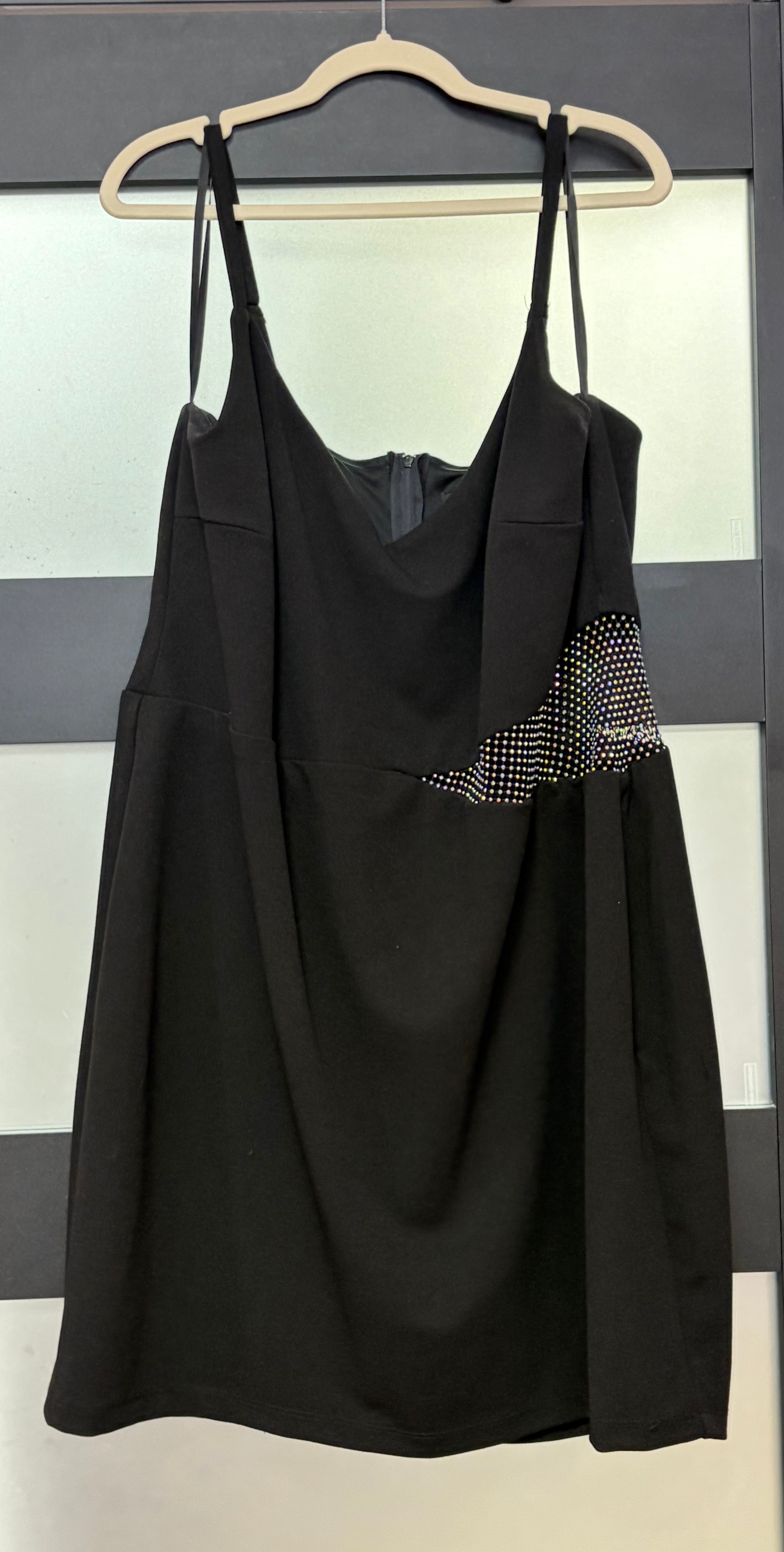 B. Darlin Black Rhinestone Cutout Cocktail Dress