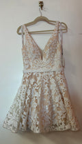 JVN by Jovani JVN47506 Blush Sequin Fit & Flare Homecoming Dress