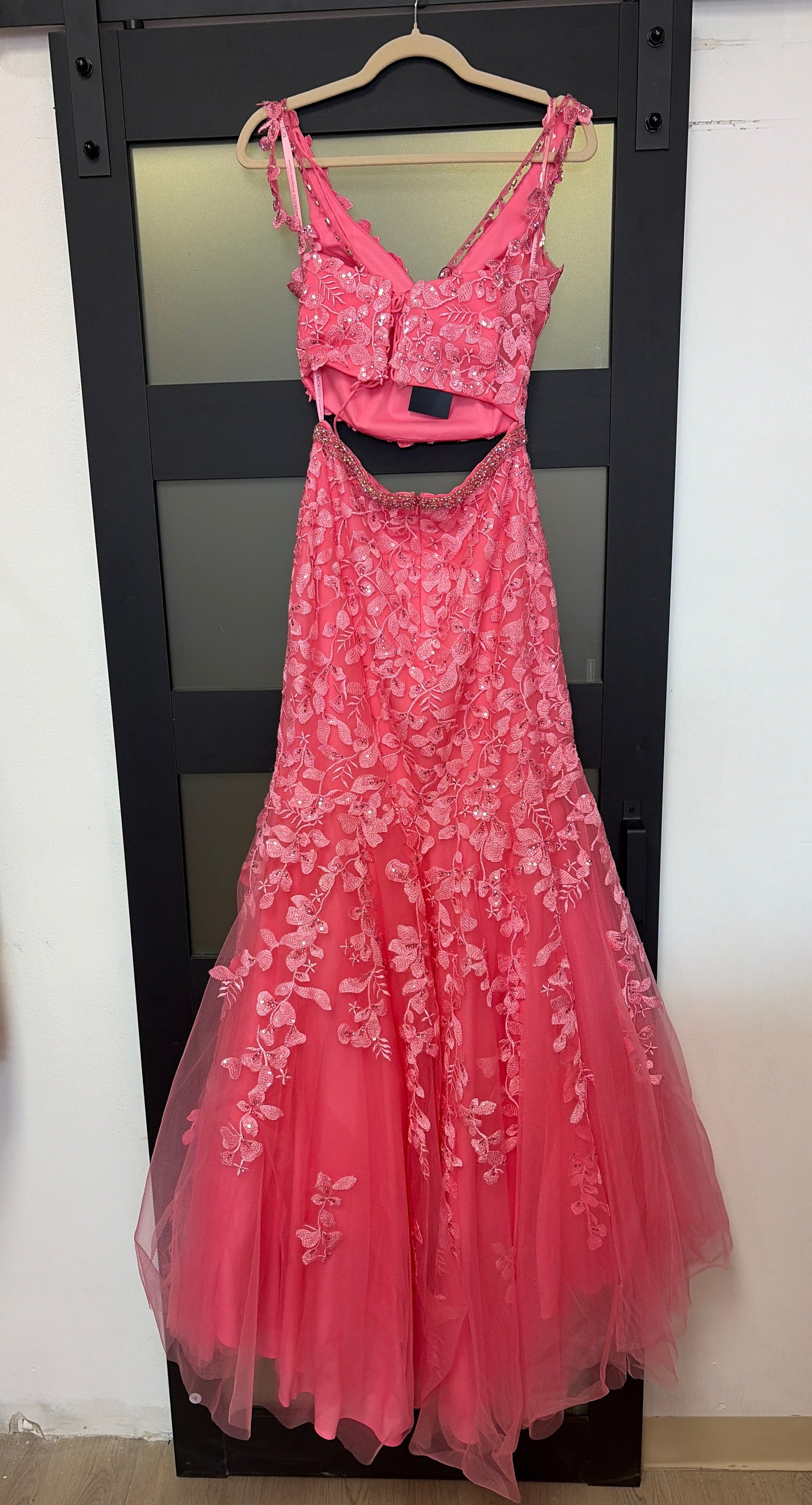 Morilee style 47035 two piece pink skirt set