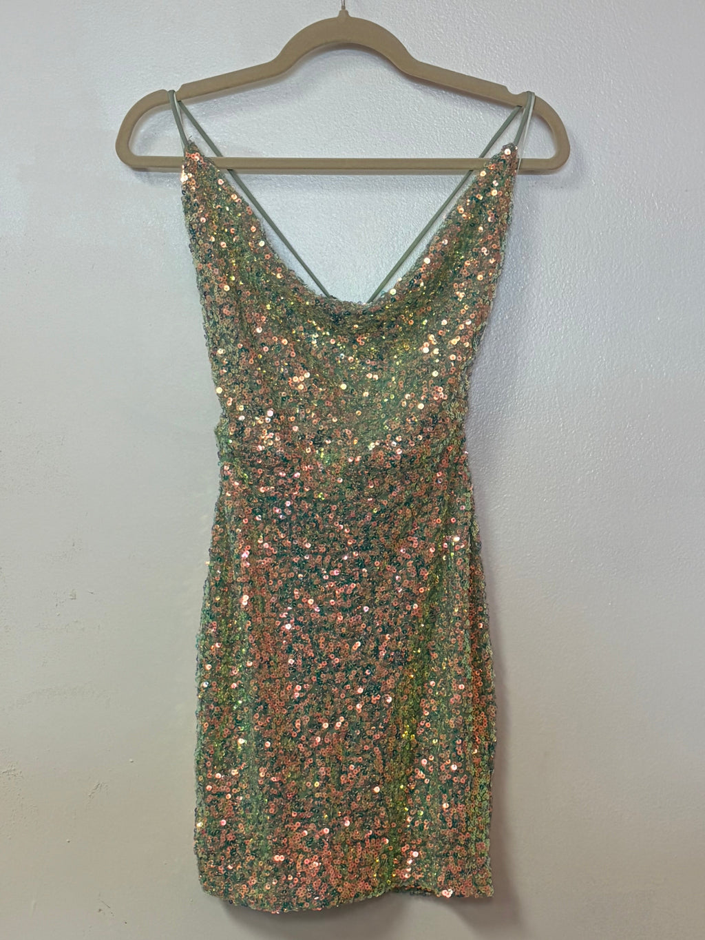 Windsor Sage Green Iridescent Sequin Cocktail Dress