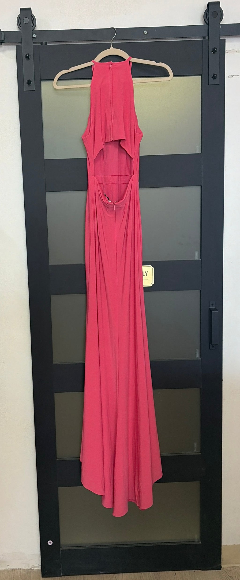 Sherri Hill style 32340 hot pink halter gown