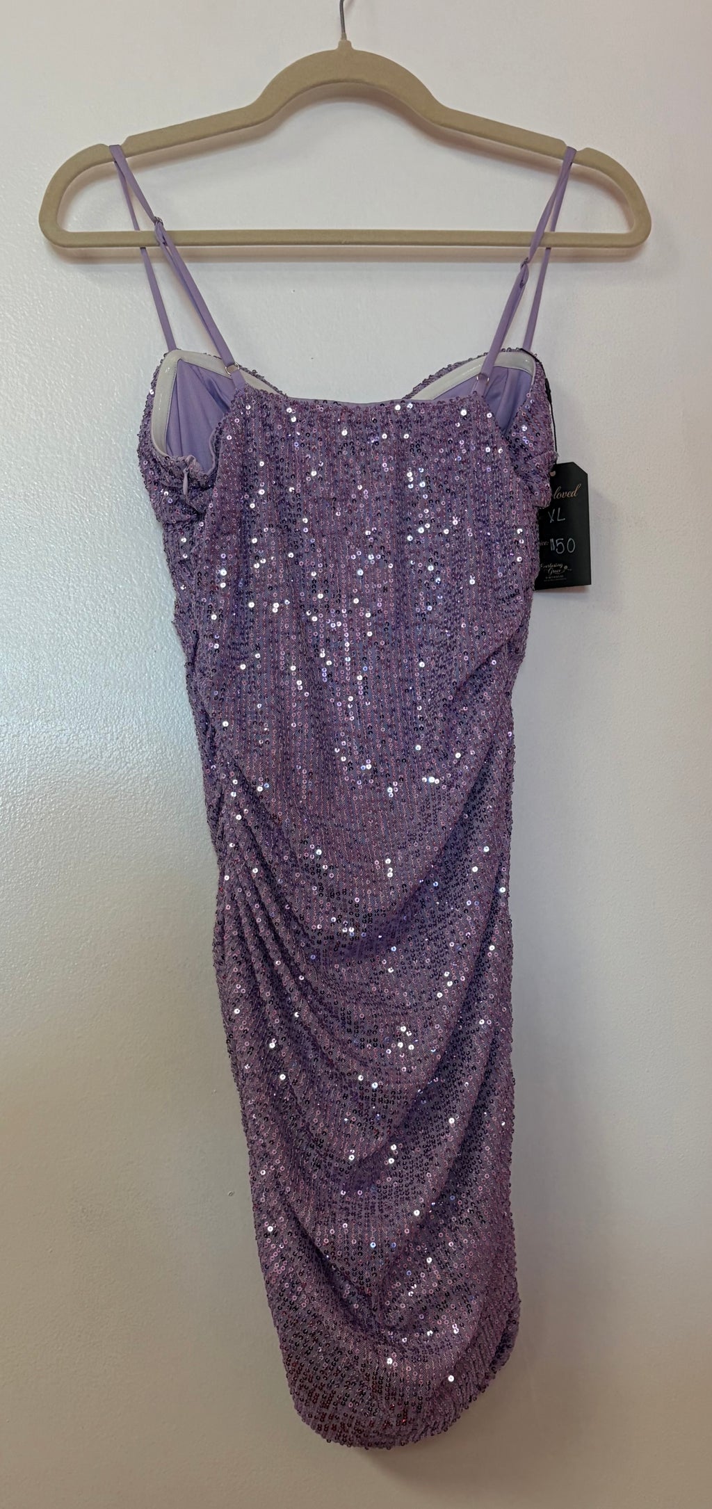 Lavender Sequin Ruched Bodycon Homecoming Dress Sparkly Cocktail Mini