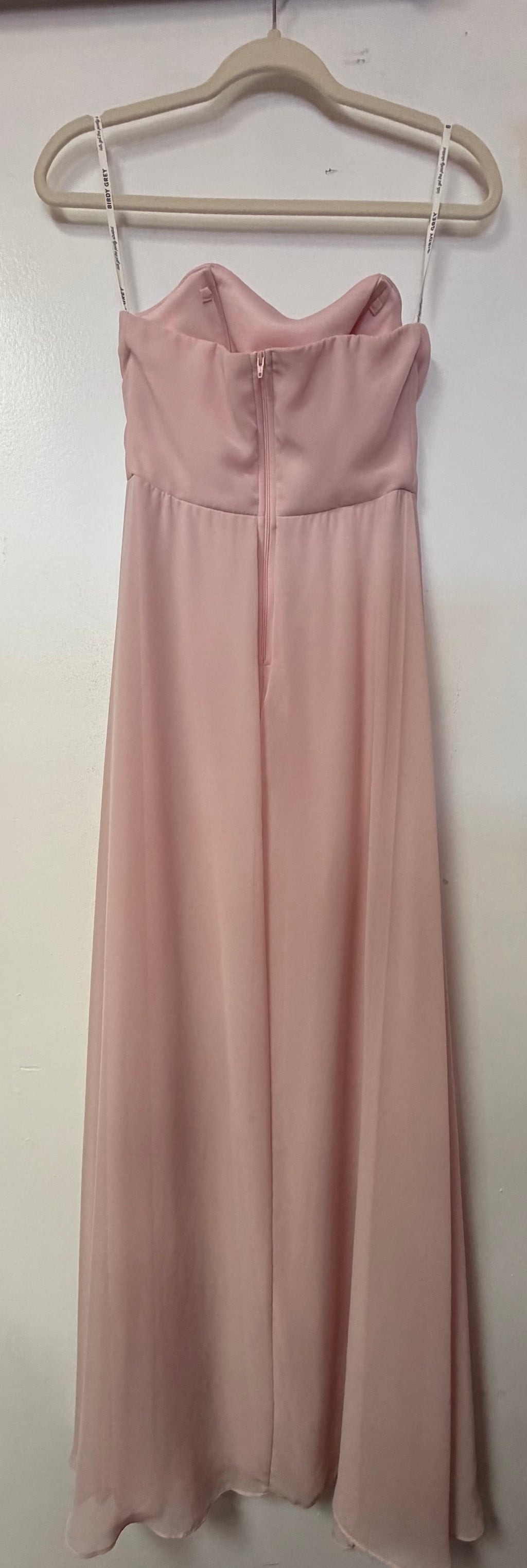 Birdy Grey Blush Strapless Satin Chiffon Bridesmaid Dress