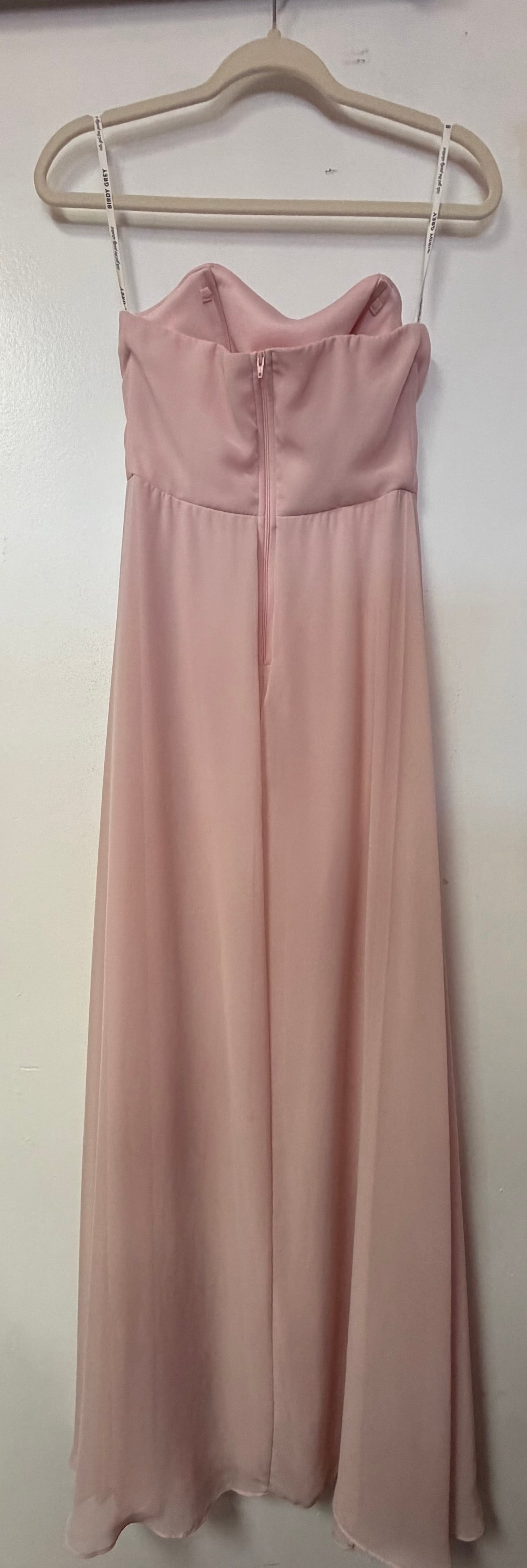 Birdy Grey Blush Strapless Satin Chiffon Bridesmaid Dress