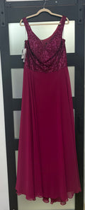 The Secret Dress by Alyce Paris 1385 Berry Embellished Chiffon Formal Gown
