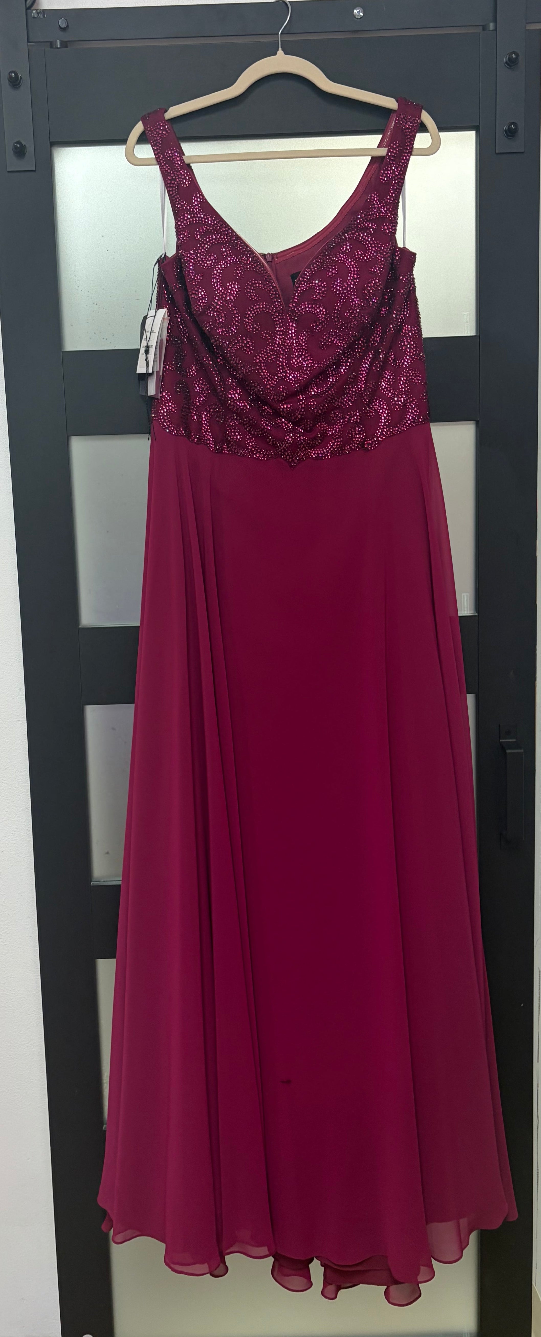 The Secret Dress by Alyce Paris 1385 Berry Embellished Chiffon Formal Gown