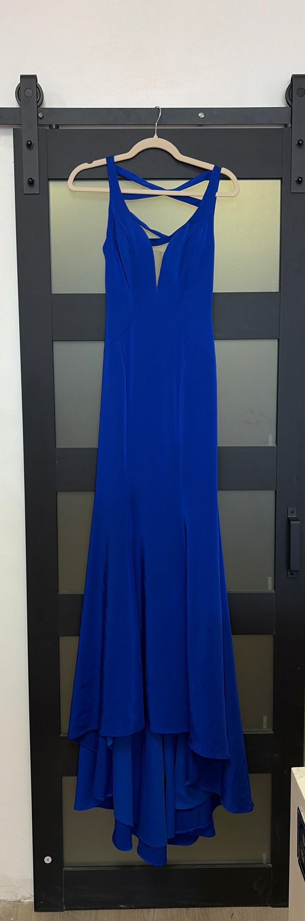 Alyce Paris royal blue floor length gown