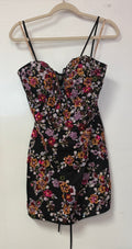 Faviana s10927 Black Multi-Color Floral Sequin Mini Dress