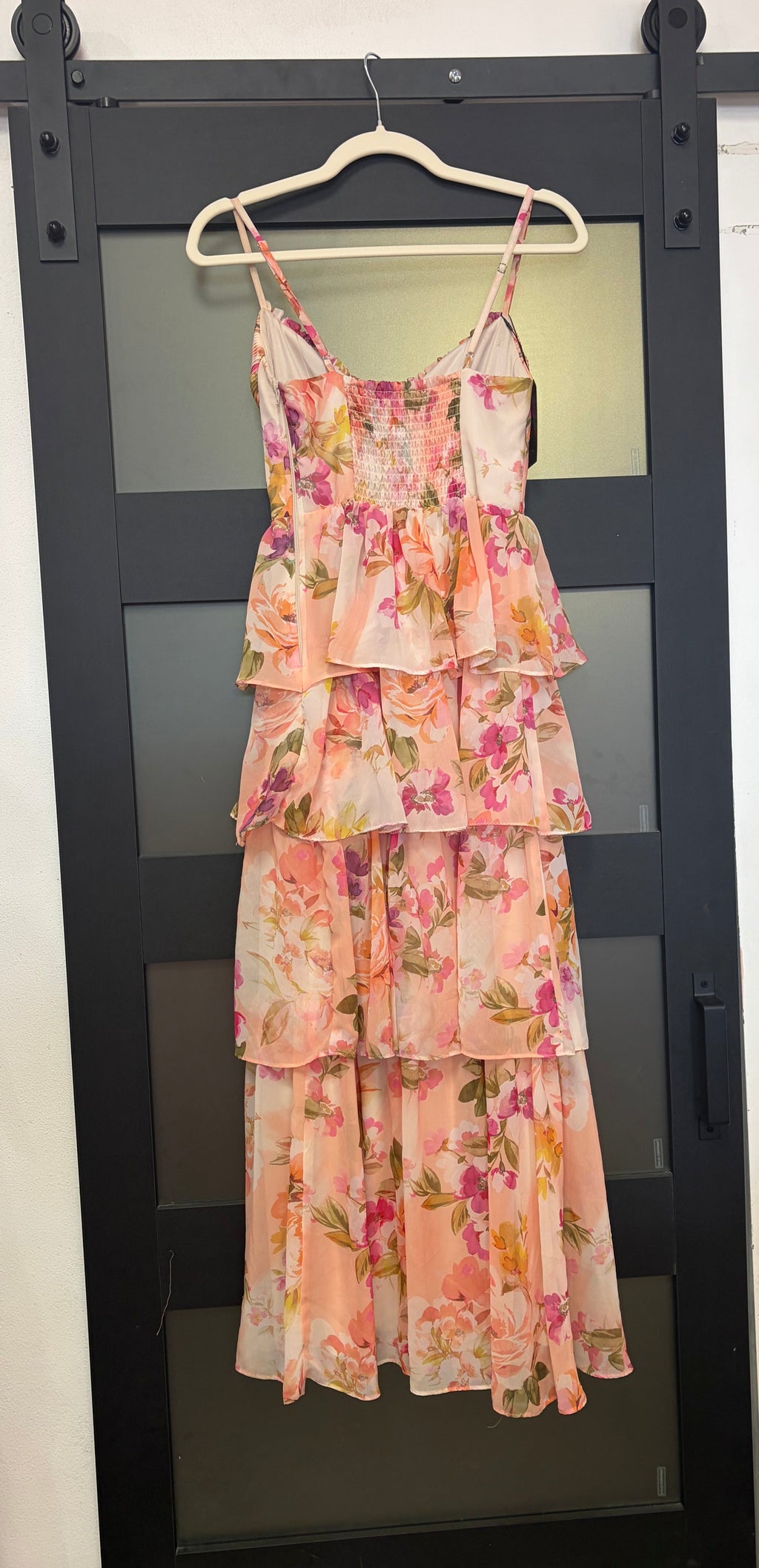 Birdy Grey Blush Garden Tiered Ruffle Dress