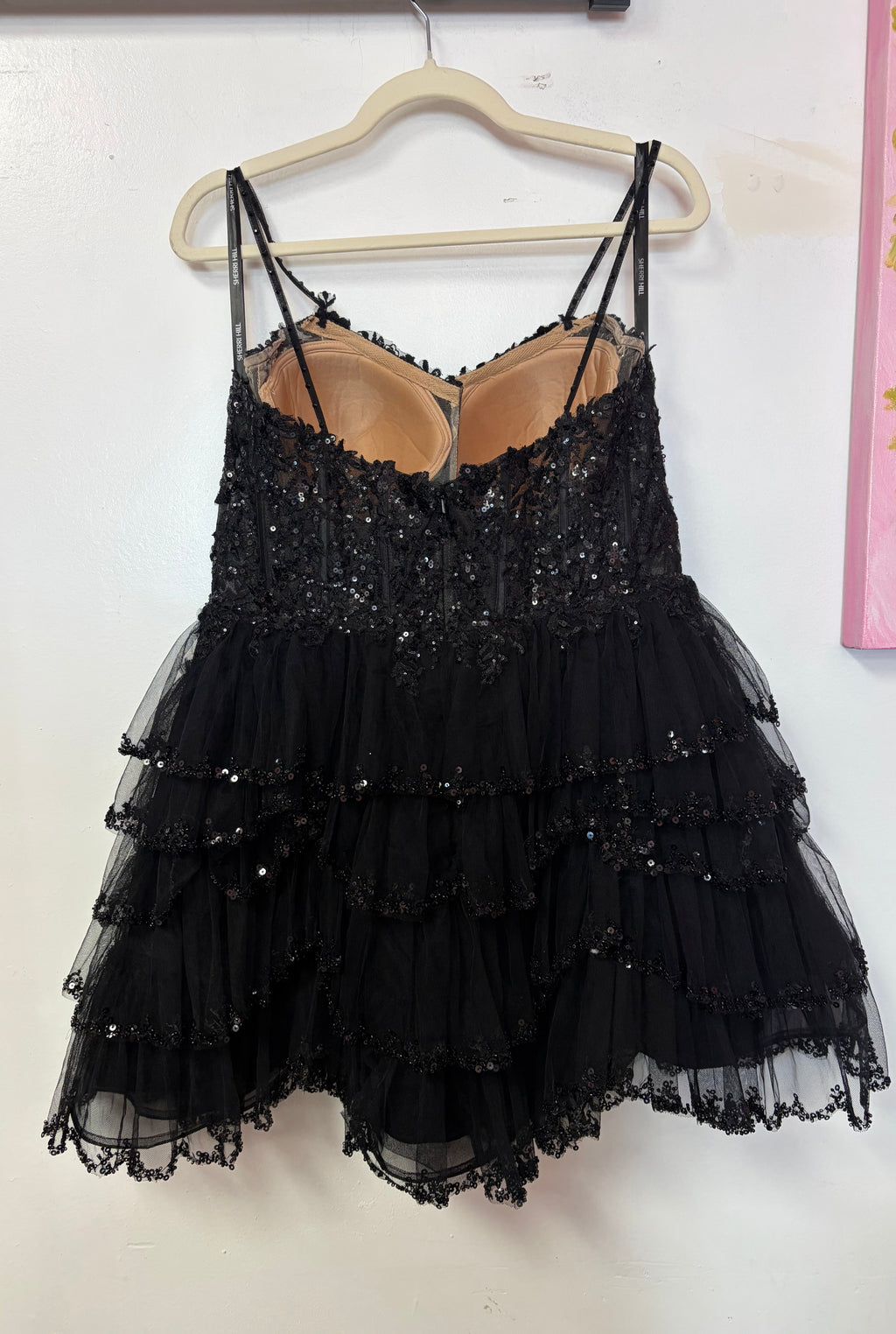 Sherri Hill Black Ruffle Homecoming Dress