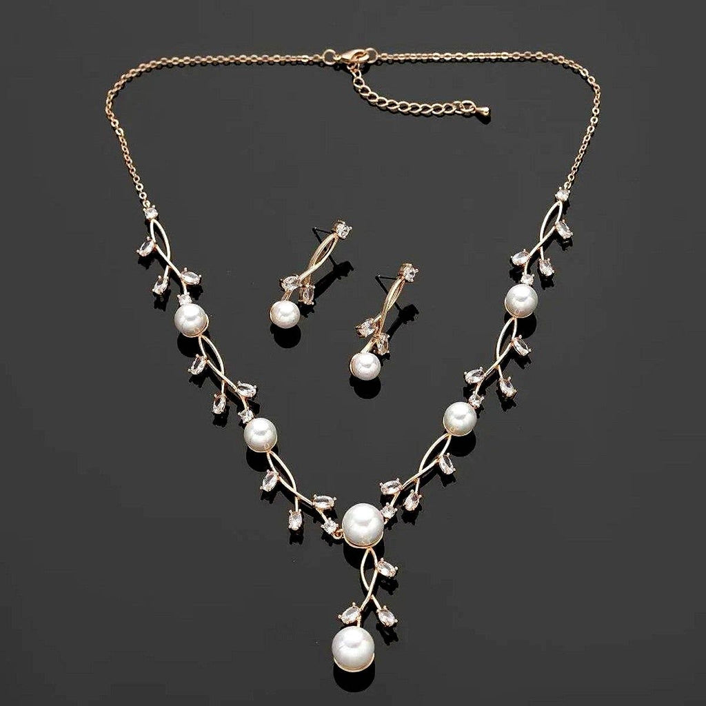 Diacly - Ethereal Pearls Vine Necklace Set