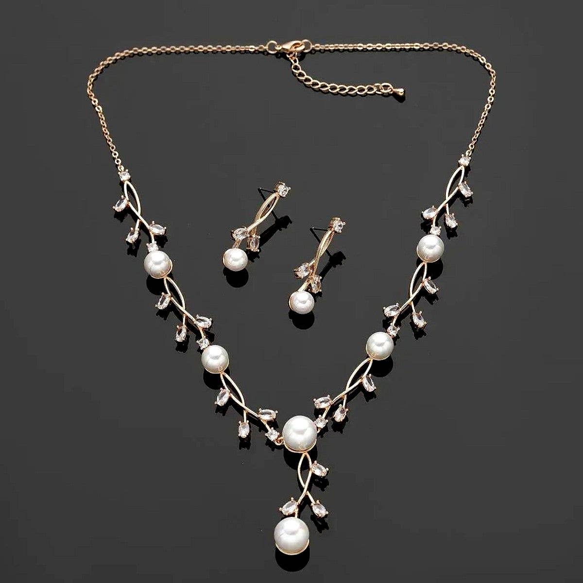 Diacly - Ethereal Pearls Vine Necklace Set