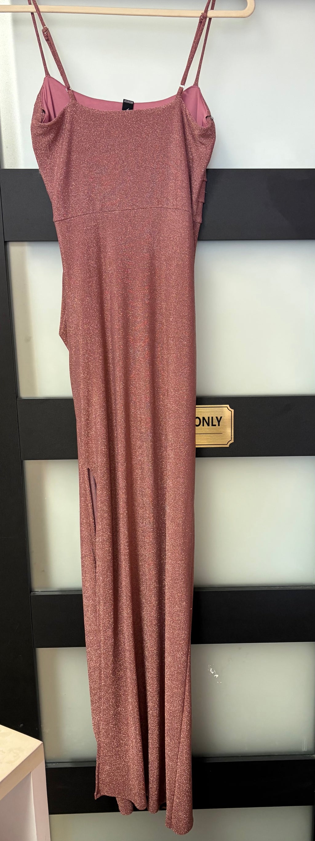 Windsor Rose Gold Glitter Ruched Formal Gown