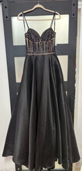 JVN by Jovani JVN62510CL Black Beaded Corset Ball Gown