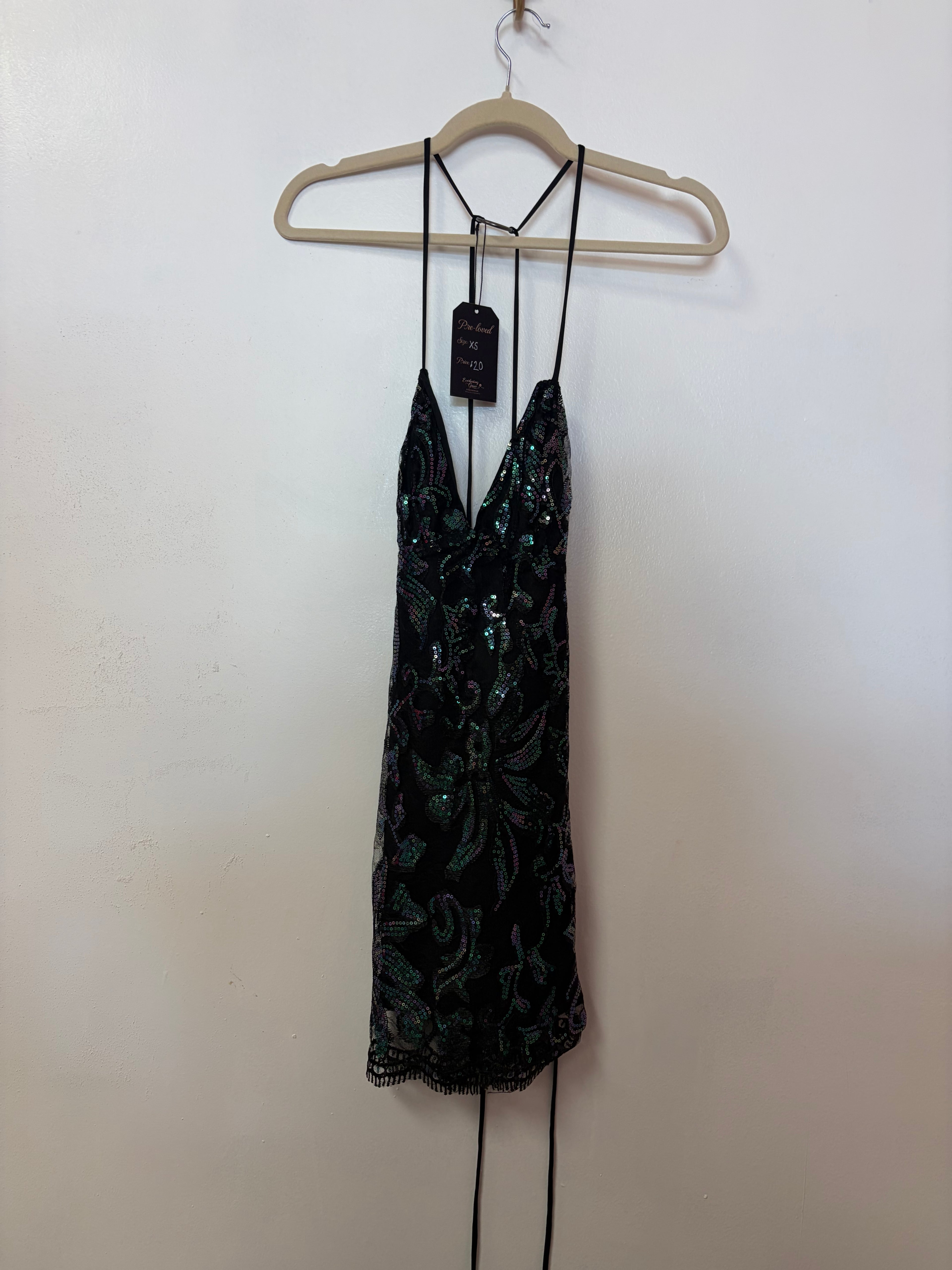 Lucy in the Sky Black Iridescent Sequin Mini Dress
