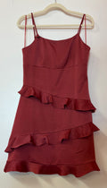Altar’d State Cinnamon Rose Satin Ruffle Mini Dress with Tiered Skirt and Spaghetti Straps