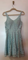 Jodi Kristopher Sage Green Lace Fit & Flare Dress – Floral Cocktail Party Dress