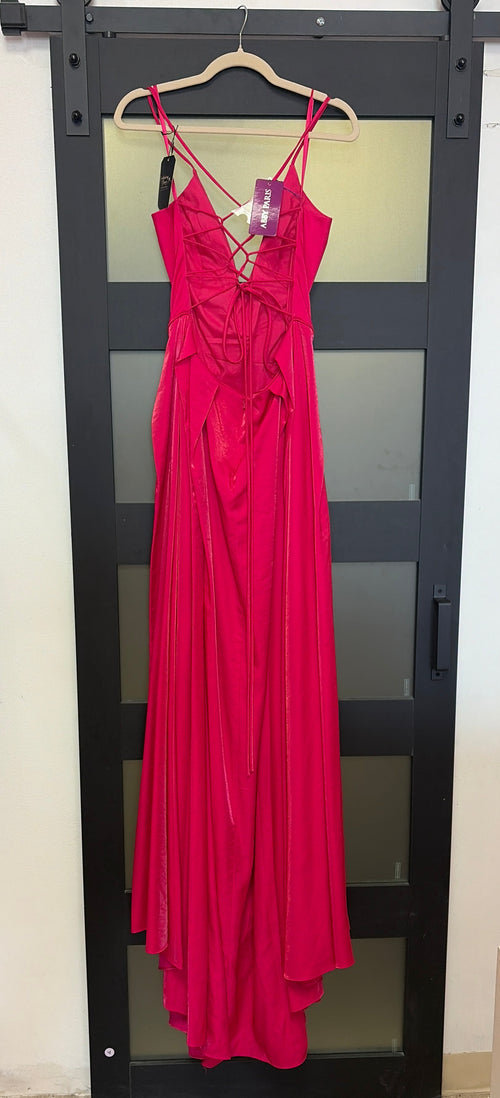 Abby Paris Fuschia floor length formal gown