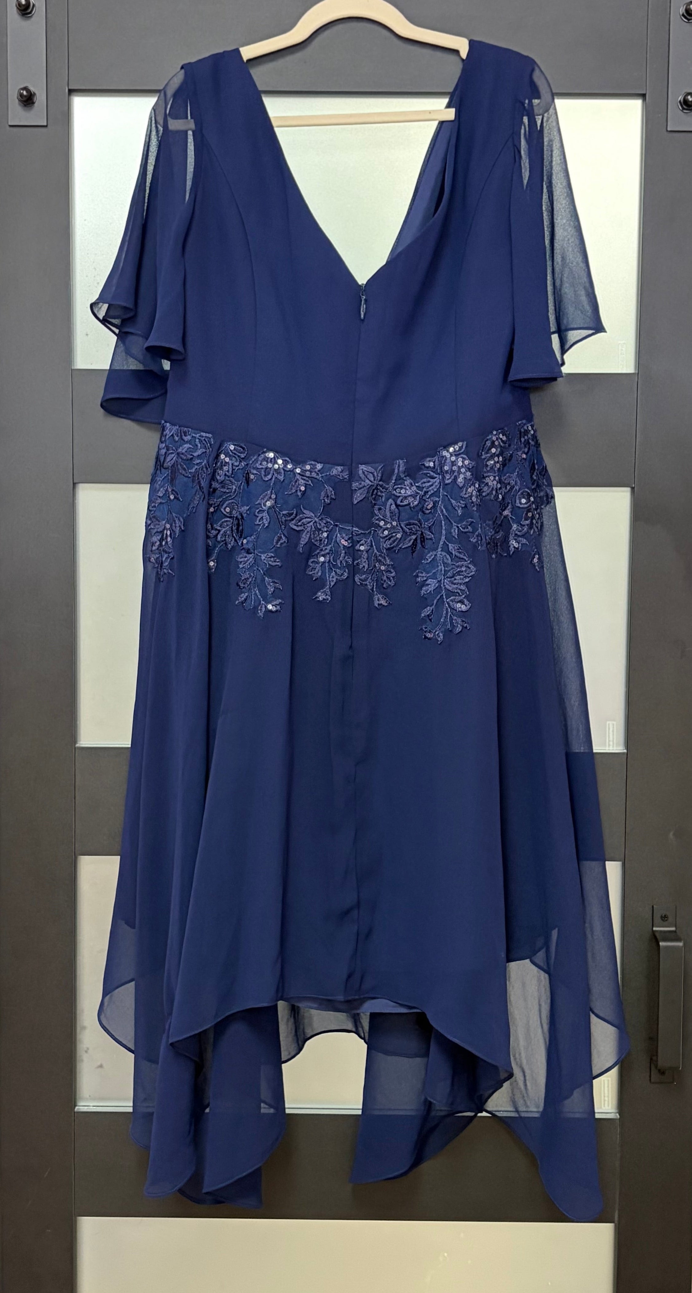 JJ’s House Navy Chiffon Lace Mother of the Occasion Dress