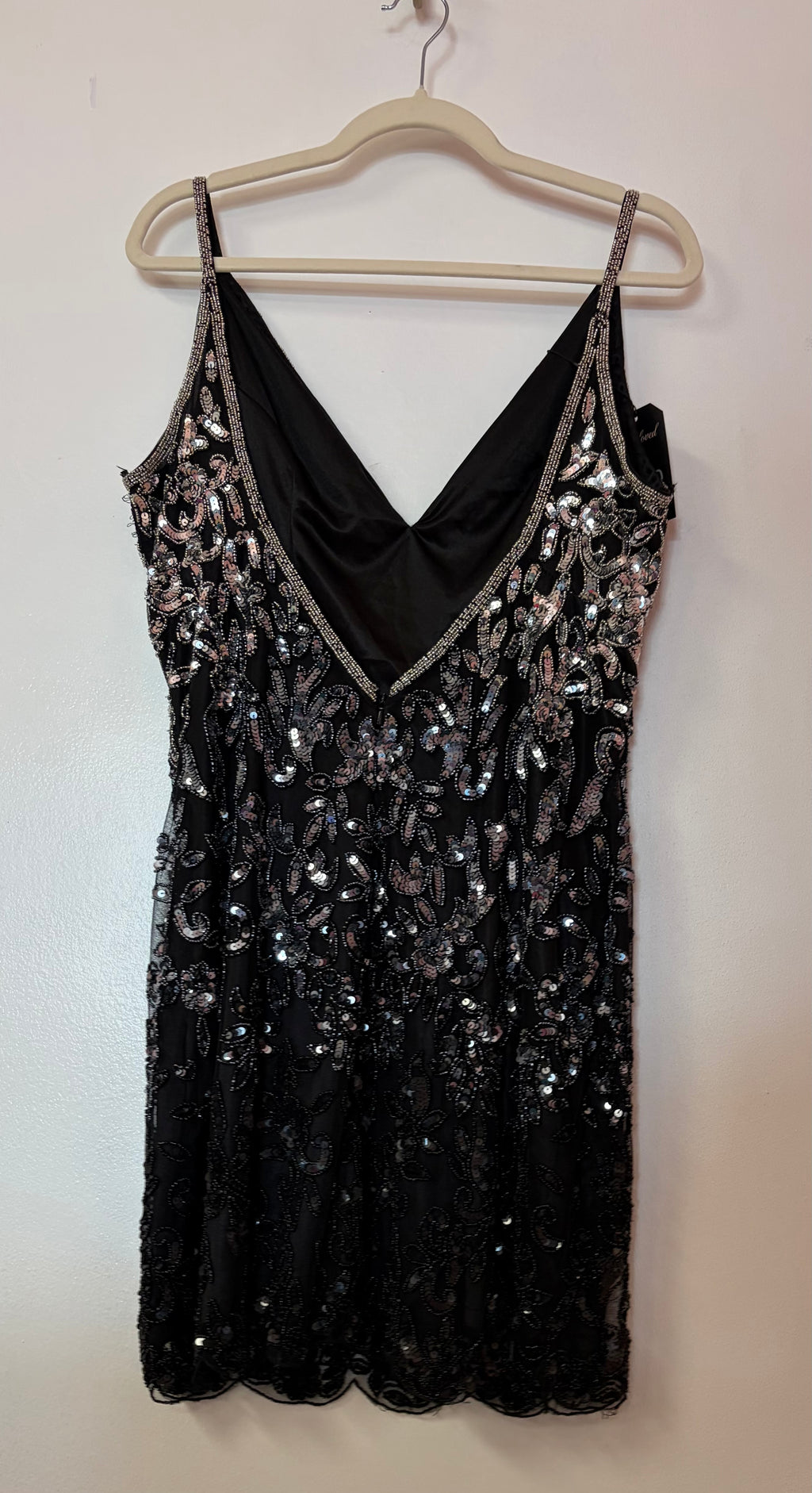 Primavera 4050 Black & Rose Gold Sequin Homecoming Dress with Intricate Beadwork