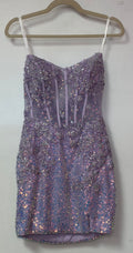 Rachel Allan 40126 Lilac Sequin Lace Corset Homecoming Dress
