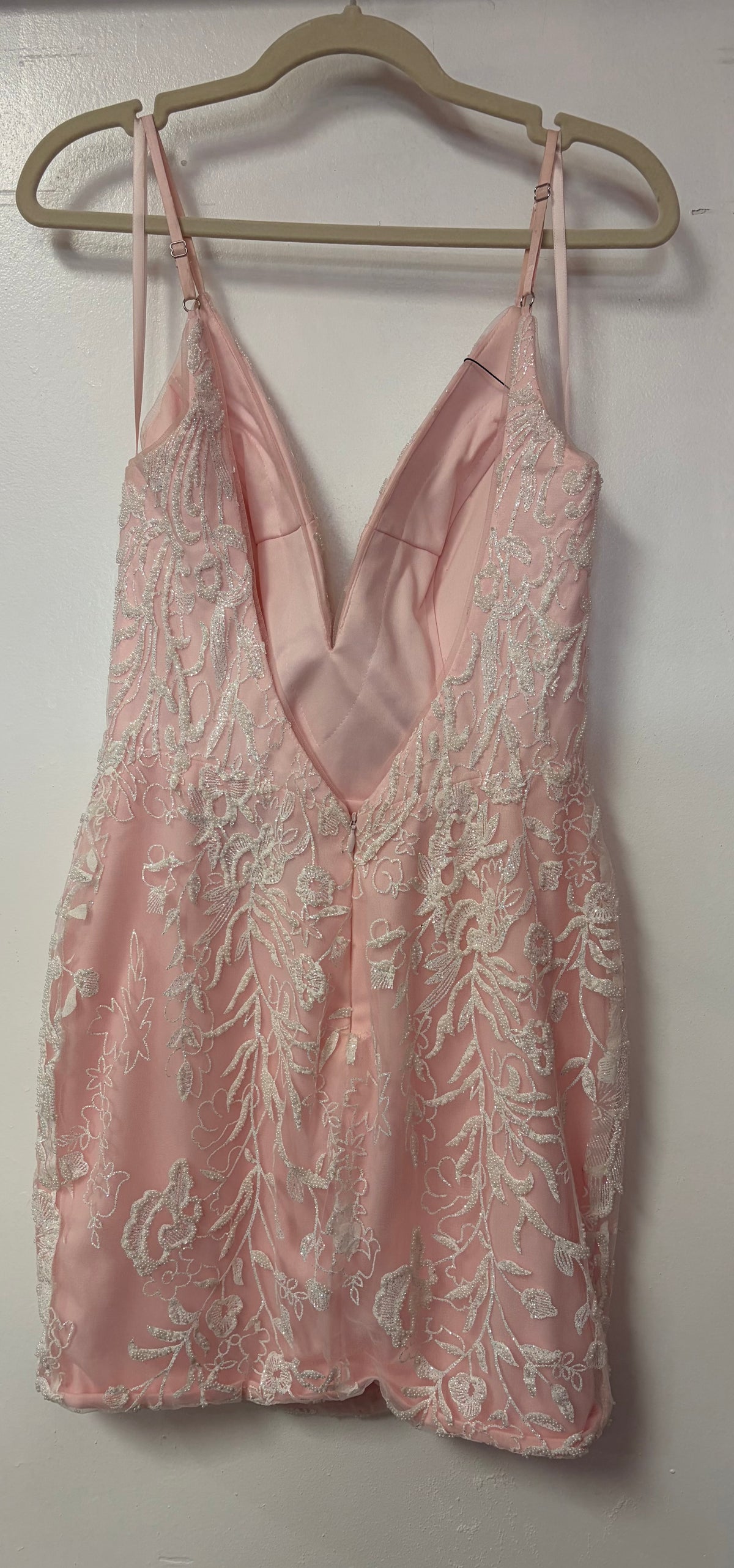 Clarisse 30221 Blush Beaded Cocktail Dress