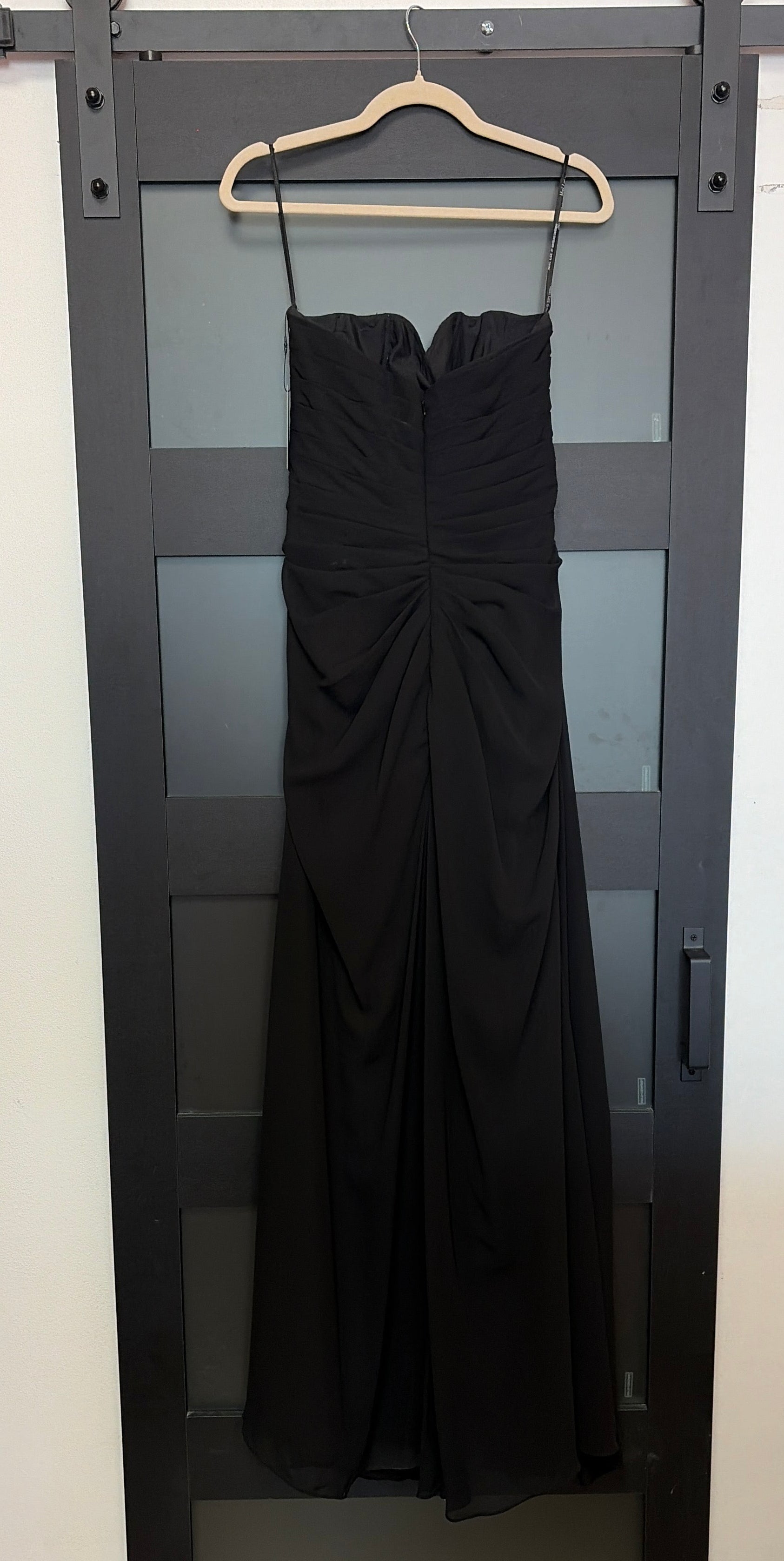 Morilee strapless black evening gown
