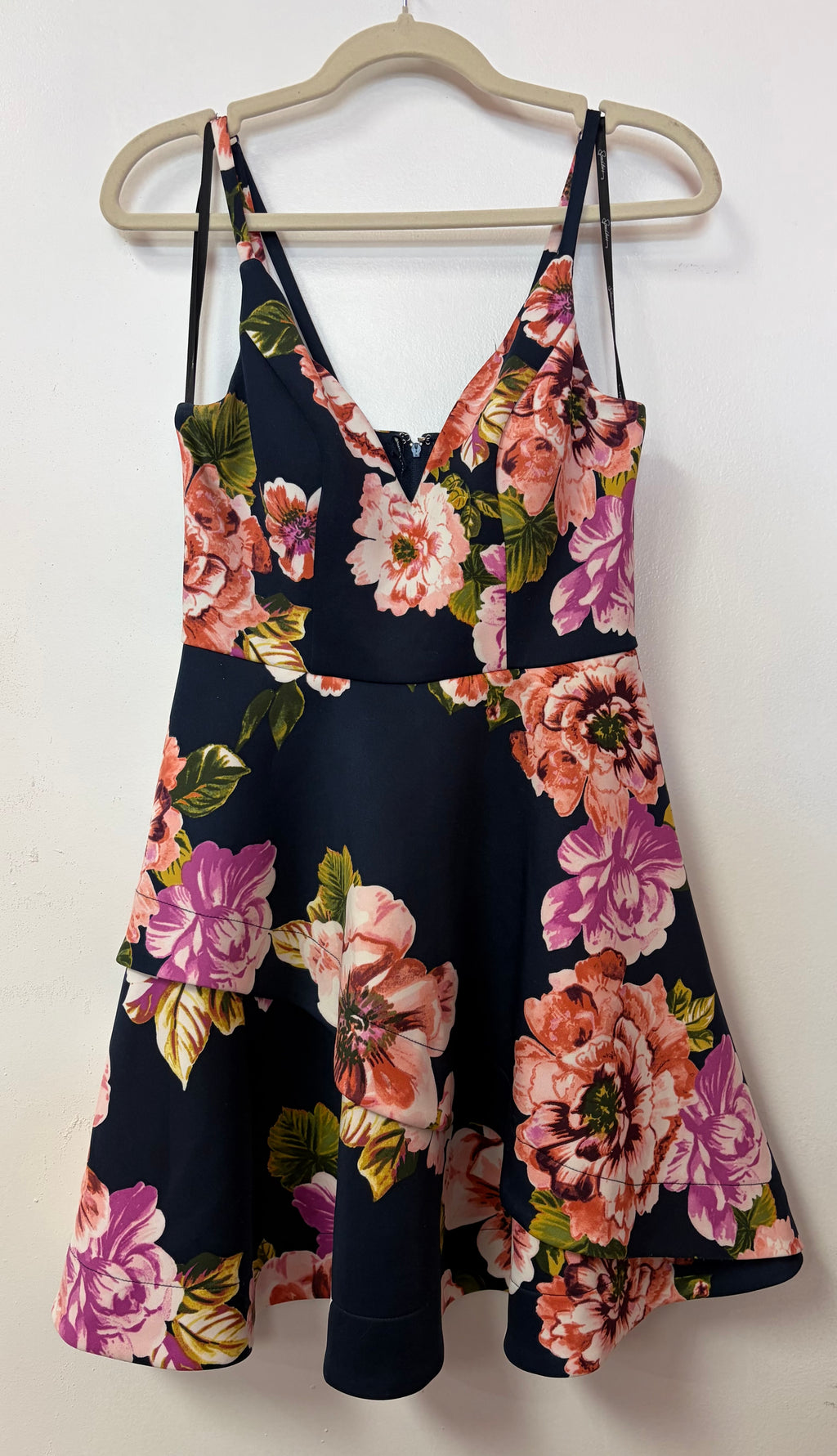 Speechless Navy Floral Fit & Flare Cocktail Dress
