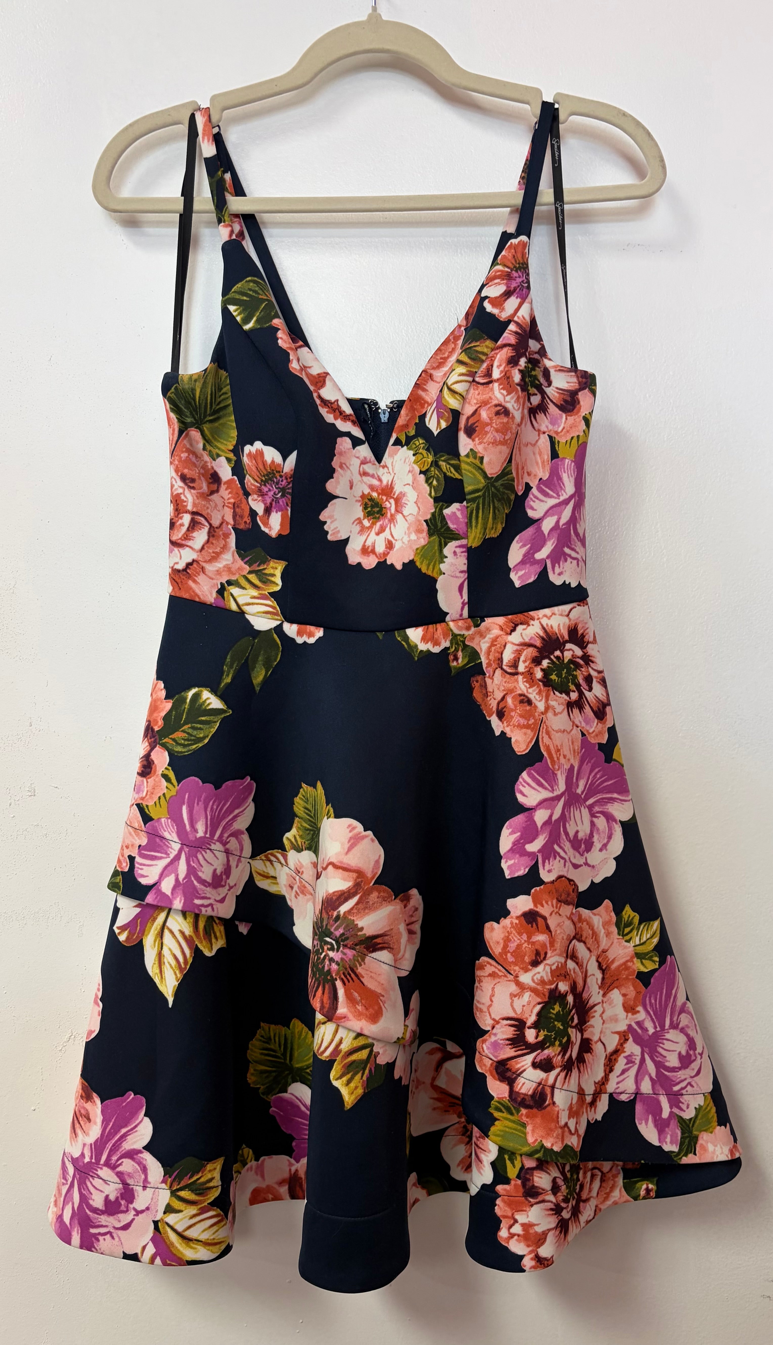 Speechless Navy Floral Fit & Flare Cocktail Dress