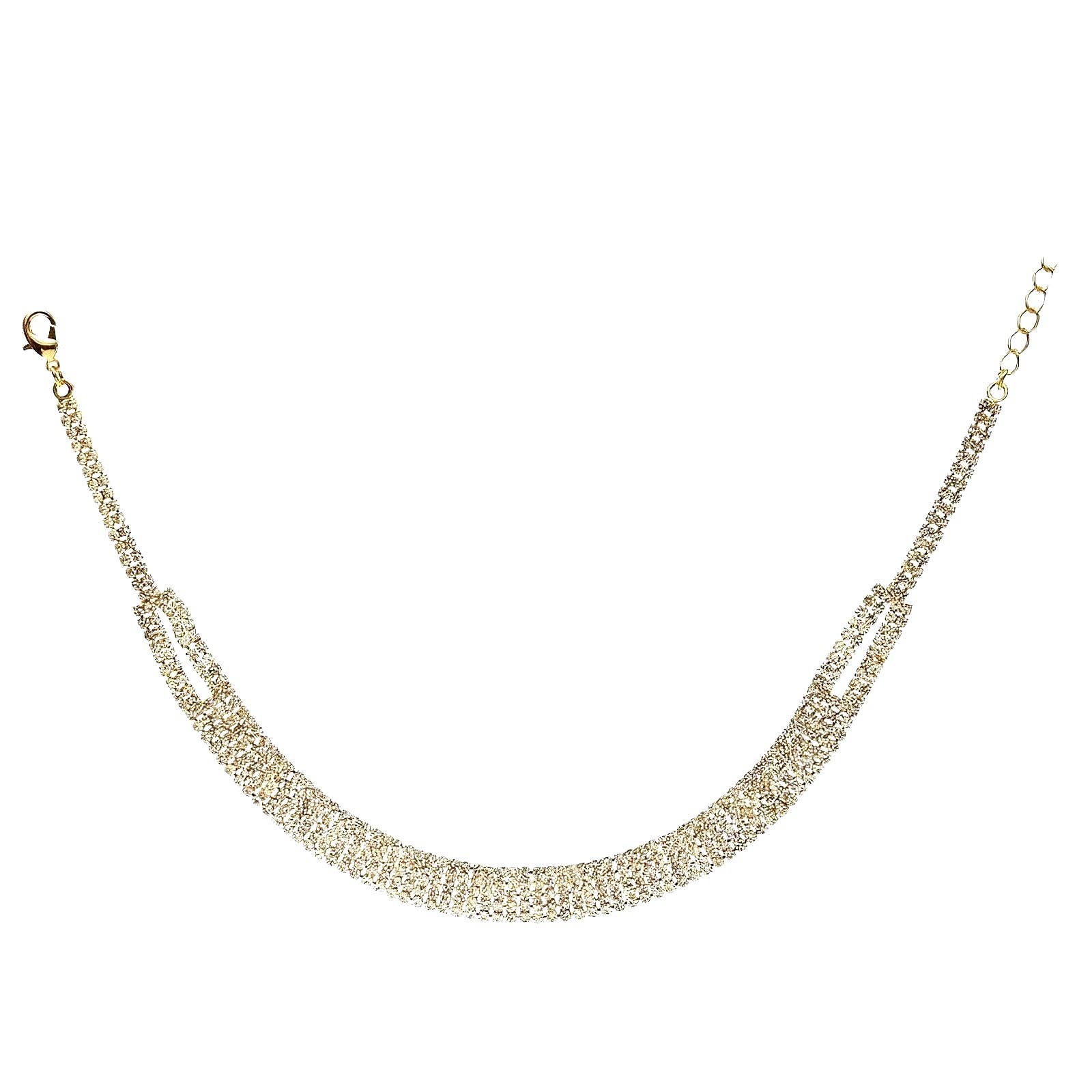 Diacly - 5 Lines Rhinestone Choker
