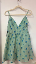 Lulus Mint Floral Embroidered Fit & Flare Dress