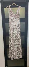 City Triangles white gown with gold detailing