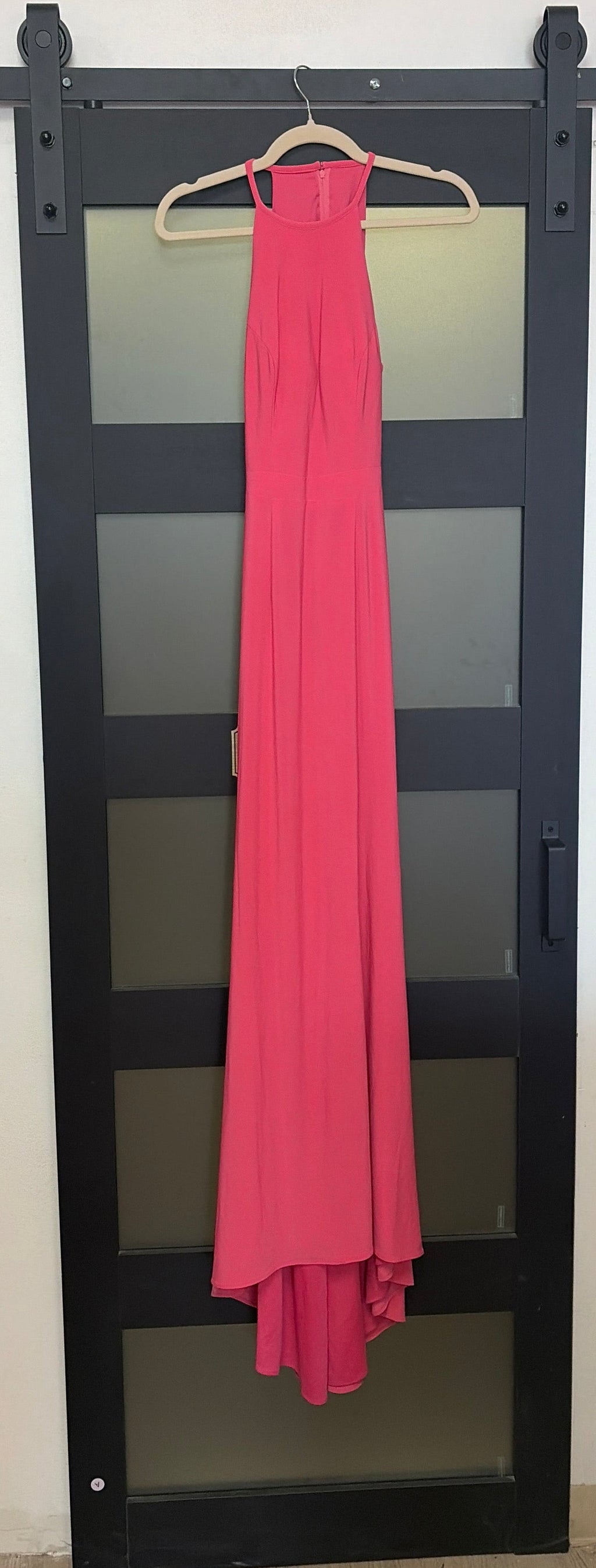 Sherri Hill style 32340 hot pink halter gown