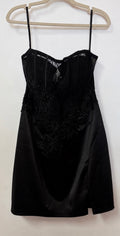 Windsor Black Strapless Satin & Lace Corset Cocktail Dress