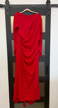 Betsy & Adam red elegant evening gown