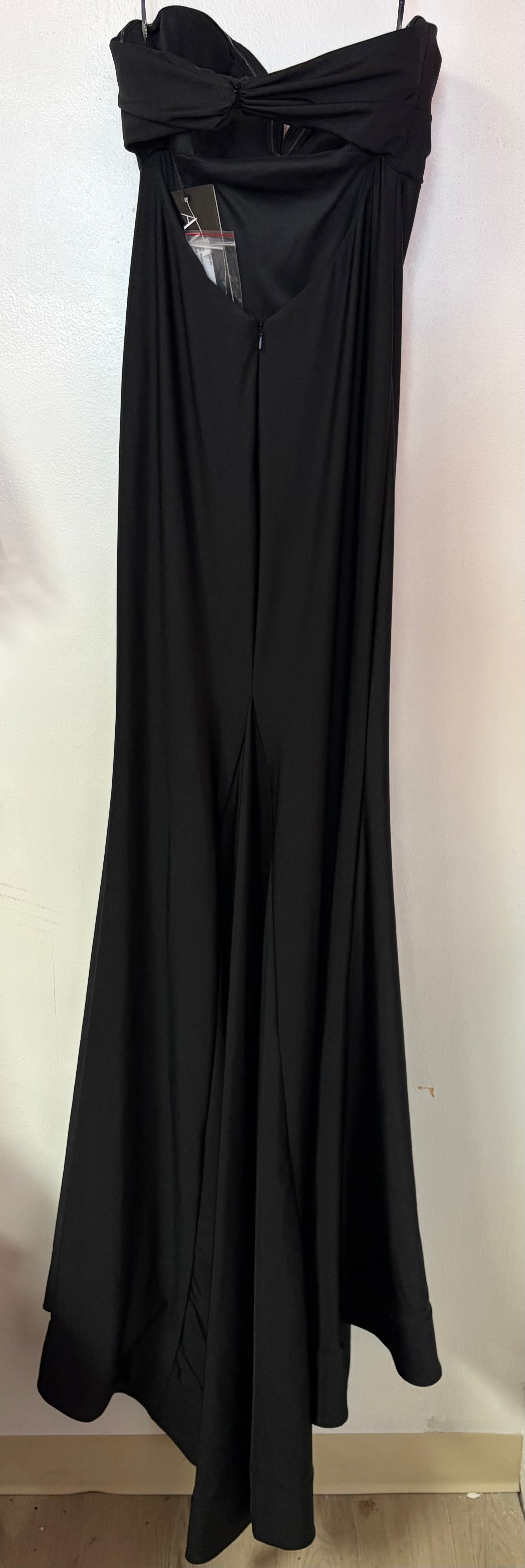 Amarra 88422 Black Rhinestone Bow Evening Gown