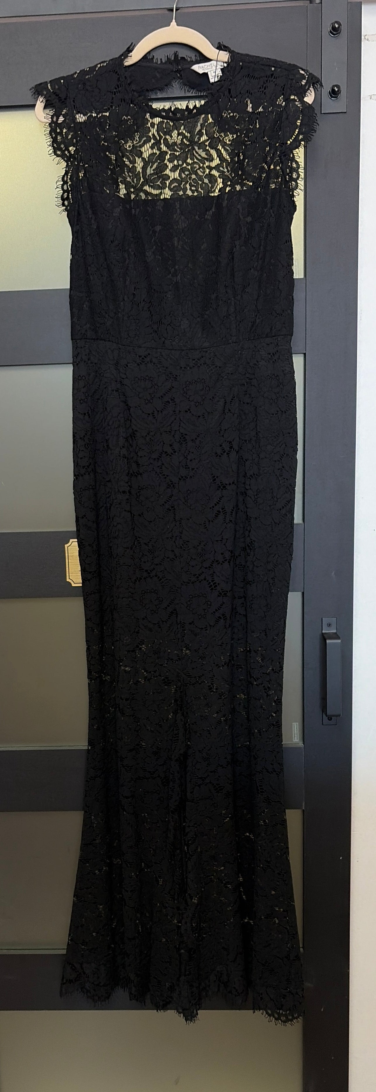 Rachel Zoe Elegant Black Lace Formal Gown