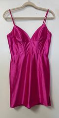 Ed Young Fuchsia Satin Corset Mini Dress with Side Slit