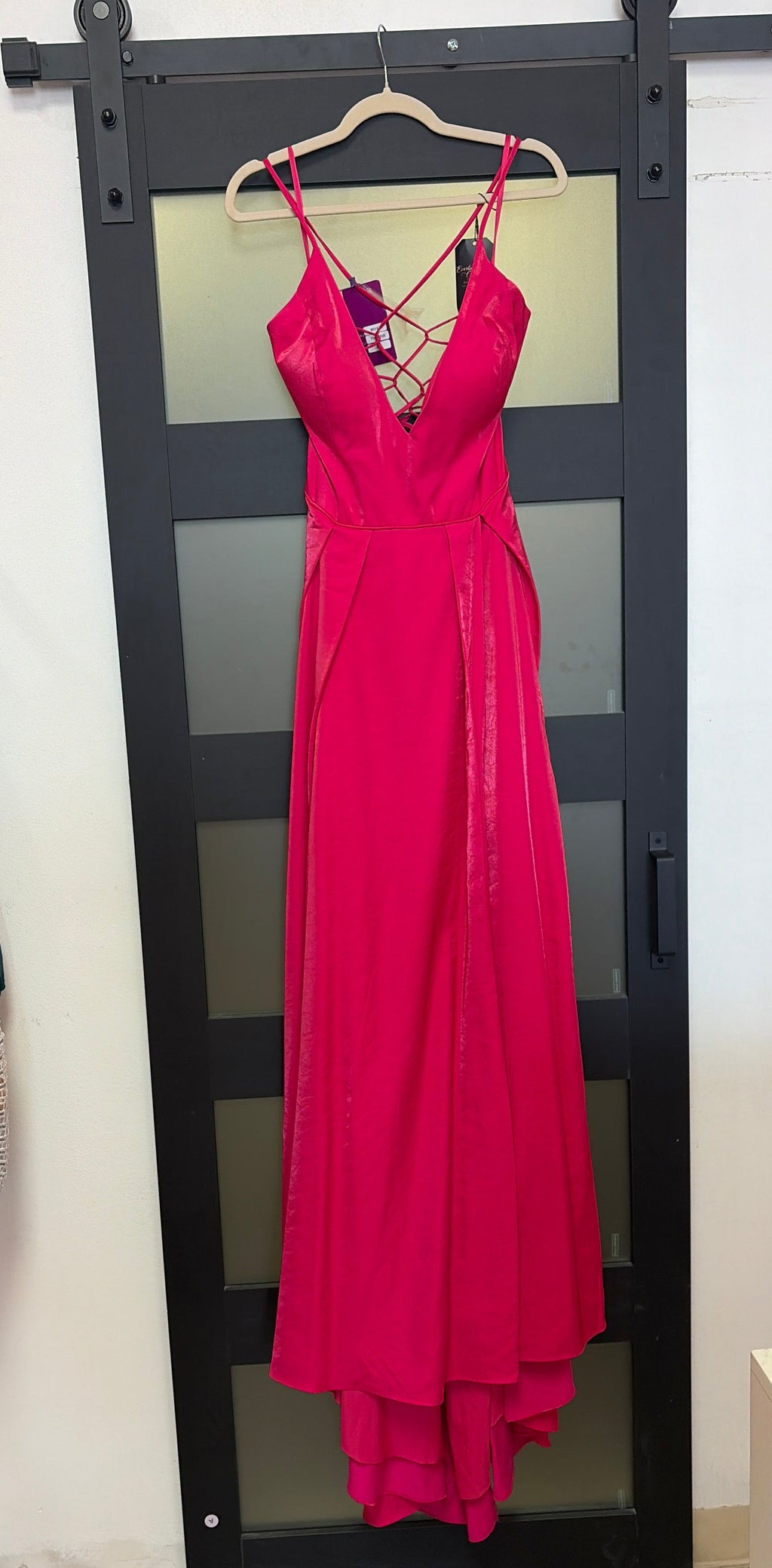 Abby Paris Fuschia floor length formal gown