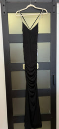 Black Crystal Doll evening gown with diamond straps