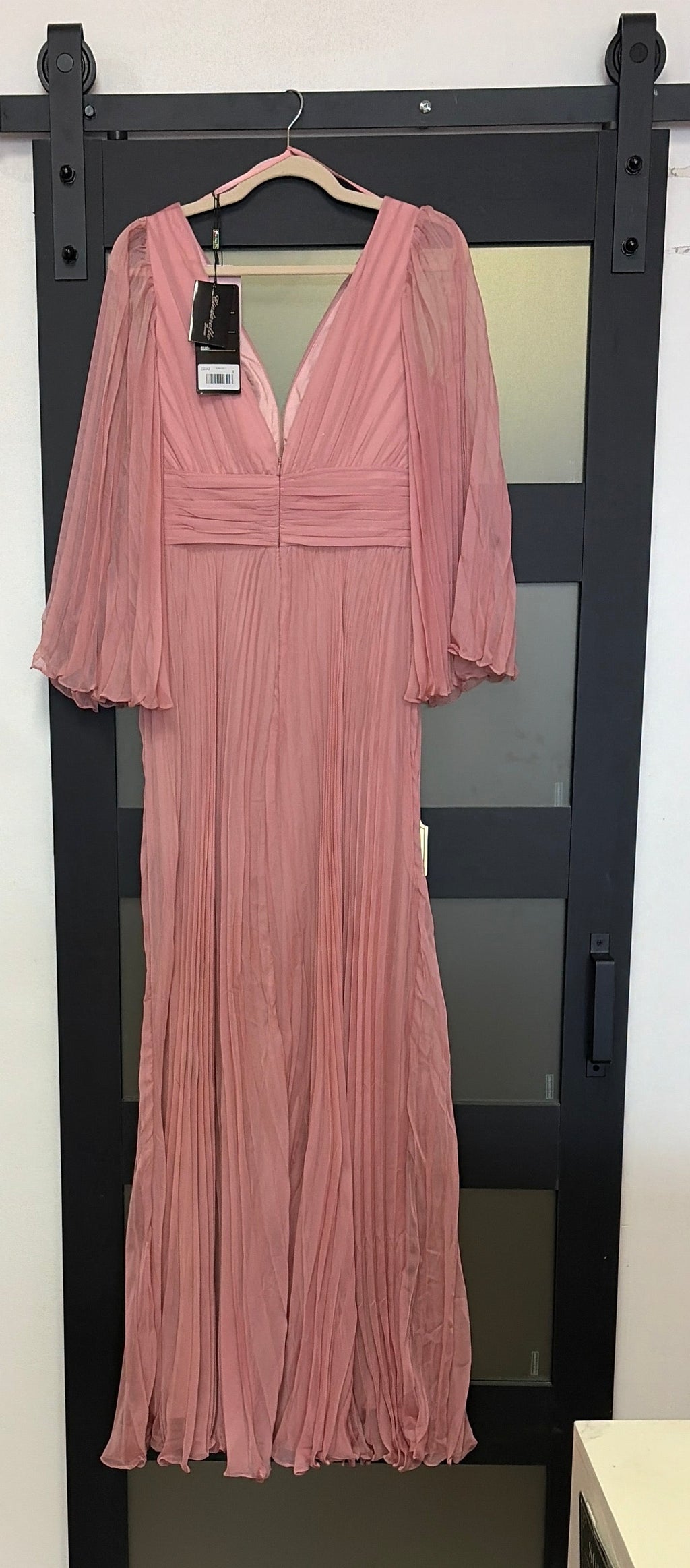 Cinderella Divine sheer long sleeve dusty rose gown