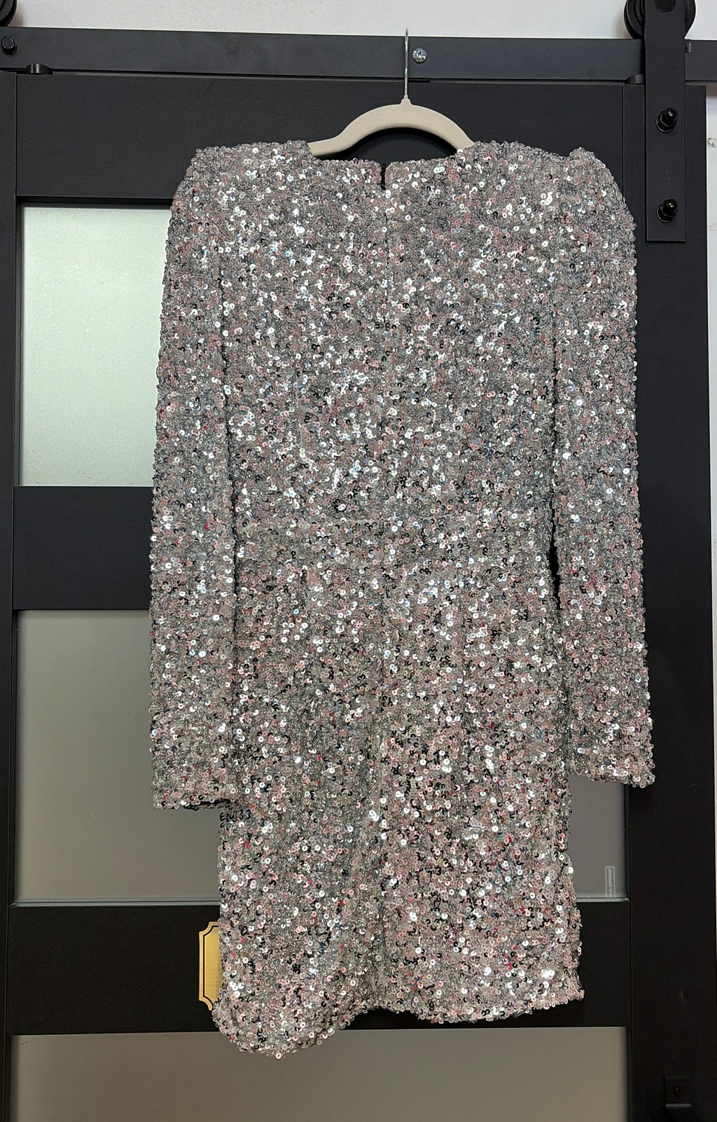 Lulus Silver Allover Sequin Cocktail Dress