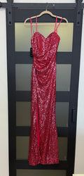 Pink sequins strapless Faviana gown