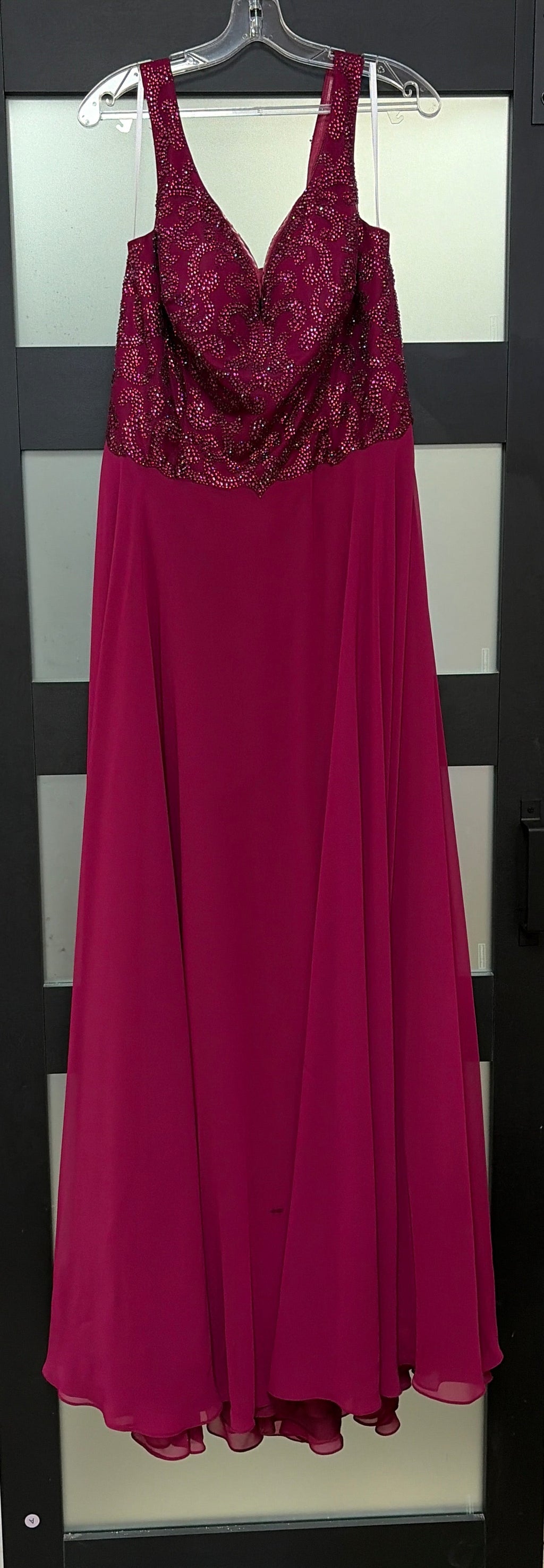 The Secret Dress by Alyce Paris 1385 Berry Embellished Chiffon Formal Gown