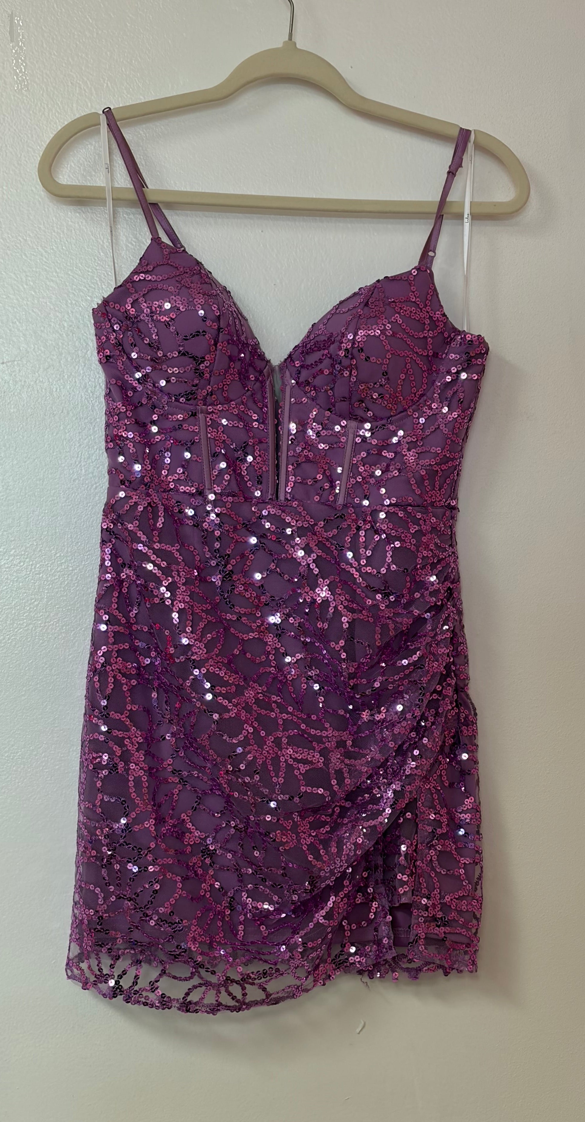 Lulus Violet Sequin Corset Mini Dress