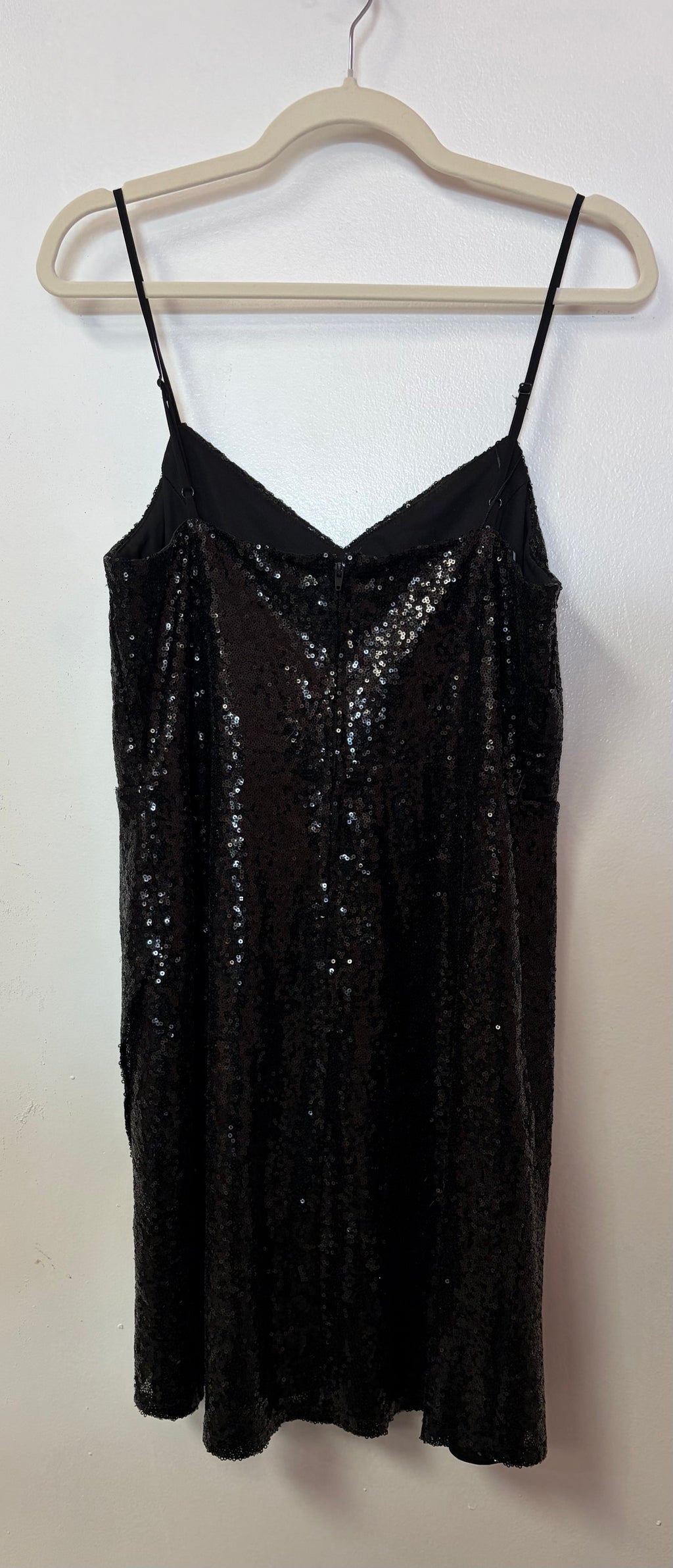 Speechless Black Sequin Cocktail Dress with Draped Cowl Neckline