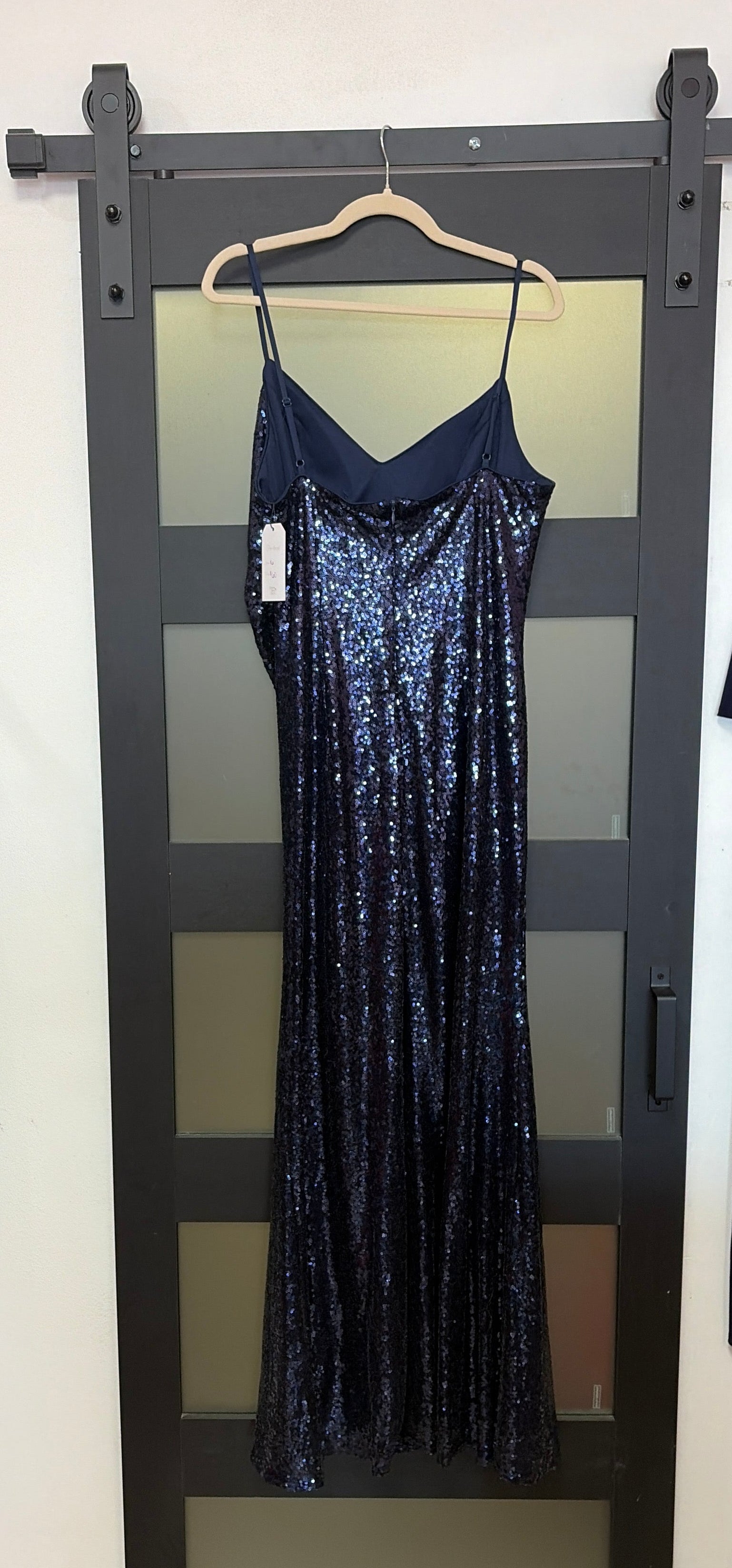 Ever Pretty navy blue long sequin dress