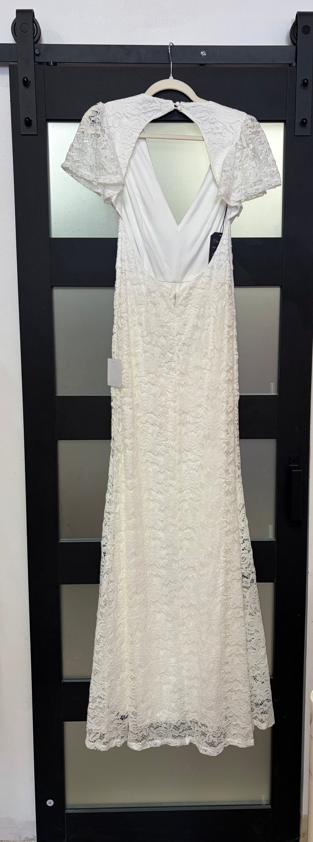 Lulus White Lace Deep V Maxi Dress