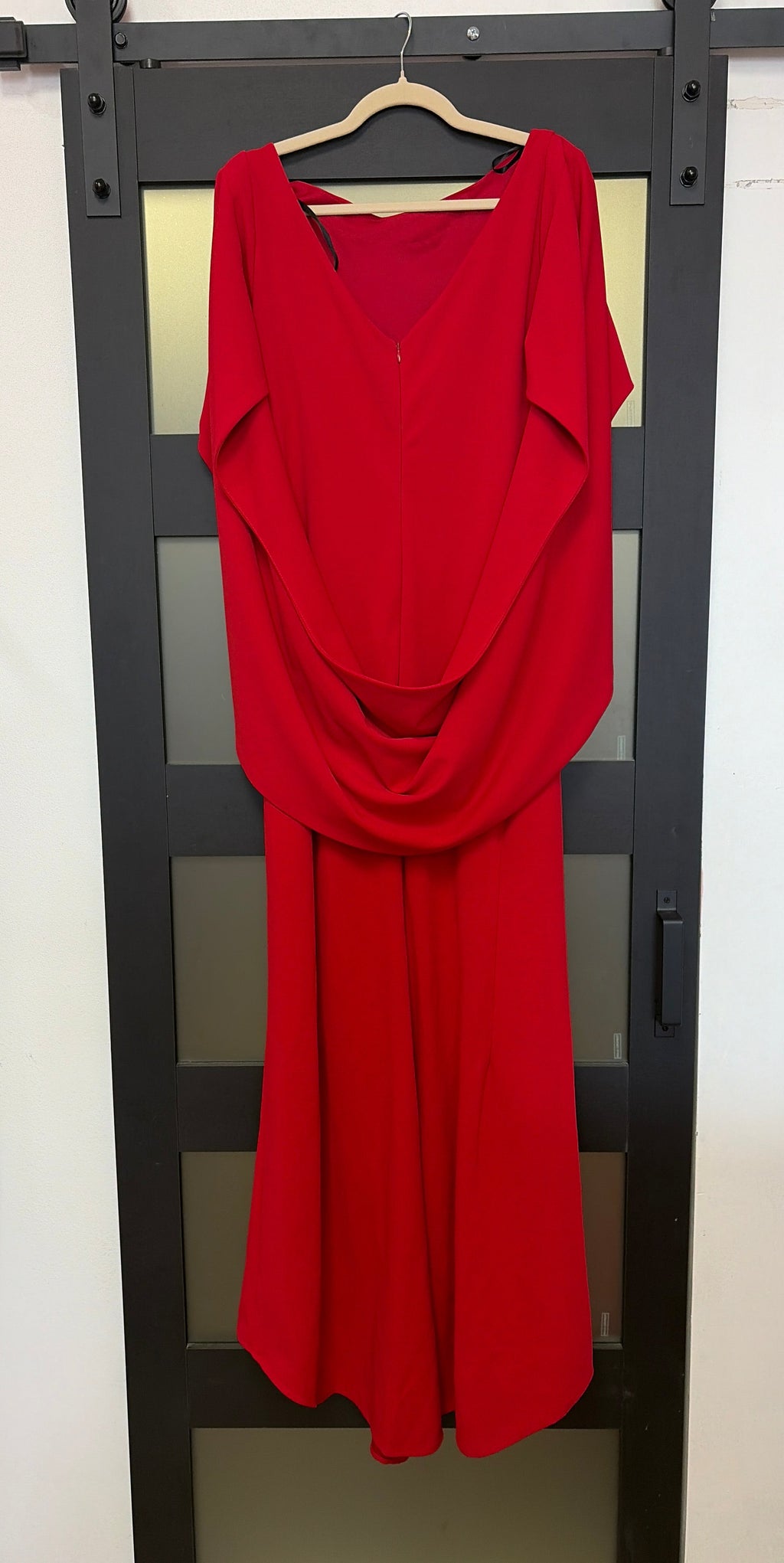 Betsy & Adam red elegant evening gown
